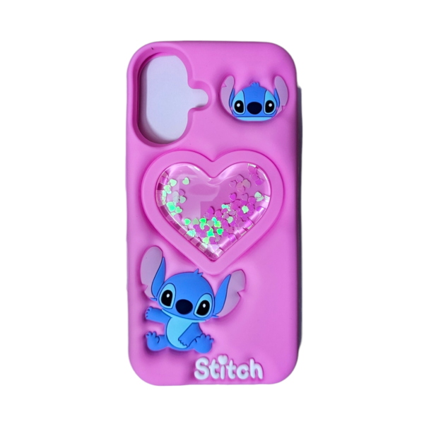 Coque Silicone Stitch coeur rose
